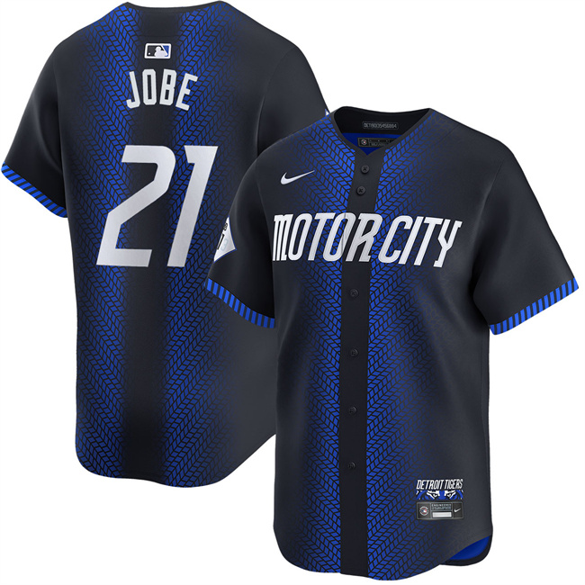 Men's Detroit Tigers #21 Jackson Jobe Navy City Connect Cool Base Stitched Baseball Jersey Men's Detroit Tigers #21 Jackson Jobe Navy City Connect Cool Base Stitched Baseball Jersey